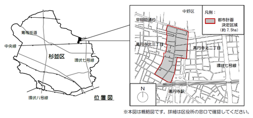 東京都市計画第30地区復興土地区画整理事業　位置概略図
