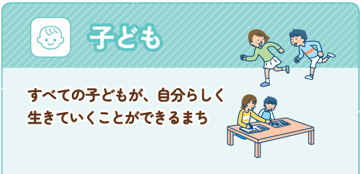 子ども　すべての子どもが、自分らしくいきていくことができるまち
