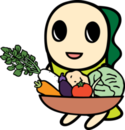 野菜を持つなみすけのイラスト