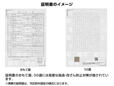 証明書のイメージ画像