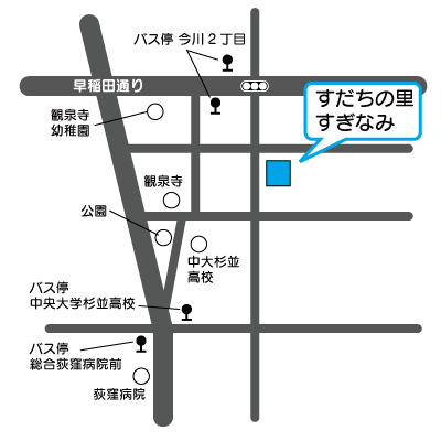 地図：すだちの里すぎなみ周辺